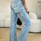 Judy Blue Full Size High Waist Distressed Straight Jeans Womens Straight Leg Jeans   