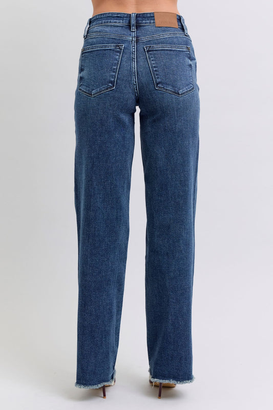 Judy Blue Raw Hem Mid Rise Jeans Womens Jeans