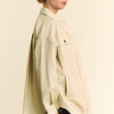 Davi & Dani Faux Leather Button Up Jacket with Chest Pockets