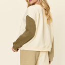 Double Take Contrast Drop Shoulder Top and Shorts Set