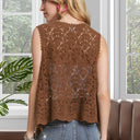 ADORA Crochet Vest With Scallop Hem