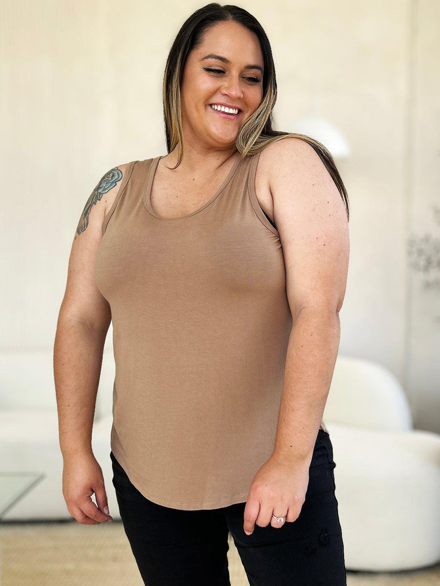 Basic Bae Full Size Round Neck Tank - Three Mad Hatters Mercantile 