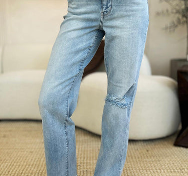 Judy Blue Full Size High Waist Distressed Straight Jeans
