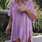 Cutout V-Neck Cover-Up with Tassel  Lavender One Size 