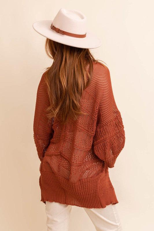 Knit Netted Cardigan - Three Mad Hatters Mercantile 
