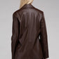 Sleek Pu Leather Blazer with Front Closure Blazer   