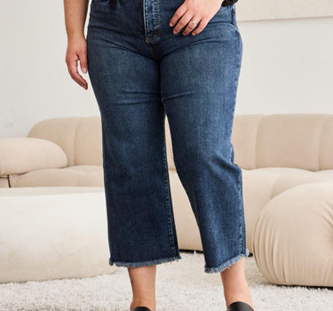 RFM Tummy Control High Waist Raw Hem Jeans