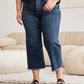 RFM Tummy Control High Waist Raw Hem Jeans Denim   