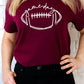 Cursive Football Game Day Graphic Tee Graffic Tee Heather Maroon S 