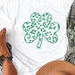 Green Leopard Clover Graphic Tee PLUS  White XXL 