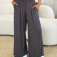 Double Take Full Size Smocked Wide Waistband Wide Leg Pants Womens Lounge Pants   