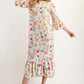 Celeste Soft Floral Ruffle Trim Dress Plus Size Womens Midi Dress