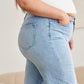 RFM Tummy Control High Waist Raw Hem Distressed Jeans Denim   