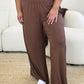 Double Take Full Size Smocked Wide Waistband Wide Leg Pants Womens Lounge Pants   