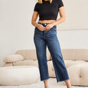 RFM Tummy Control High Waist Raw Hem Jeans