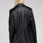 Sleek Pu Leather Blazer with Front Closure Blazer   