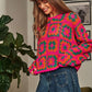 Crochet Patchwork Round Neck Pullover Sweater Top Sweater   