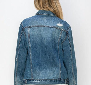 RISEN Distressed Button Up Jacket