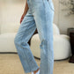 Judy Blue Full Size High Waist Distressed Straight Jeans Womens Straight Leg Jeans   