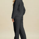 Double Take Textured Long Sleeve Top and Pants Set