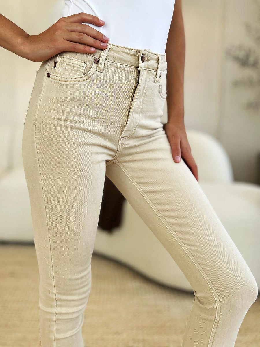 Judy Blue Full Size Garment Dyed Tummy Control Skinny Jeans - Three Mad Hatters Mercantile 