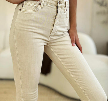 Judy Blue Full Size Garment Dyed Tummy Control Skinny Jeans