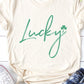 Retro Lucky Graphic Tee Womens Graphic T-shirt Cream S 