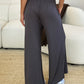 Double Take Full Size Smocked Wide Waistband Wide Leg Pants Womens Lounge Pants   