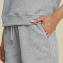 Double Take Full Size Texture Short Sleeve Top and Shorts Set