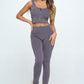 Zip Up Crop Sports Tank Top Set Activewear Set   