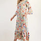 Celeste Soft Floral Ruffle Trim Dress Plus Size Womens Midi Dress