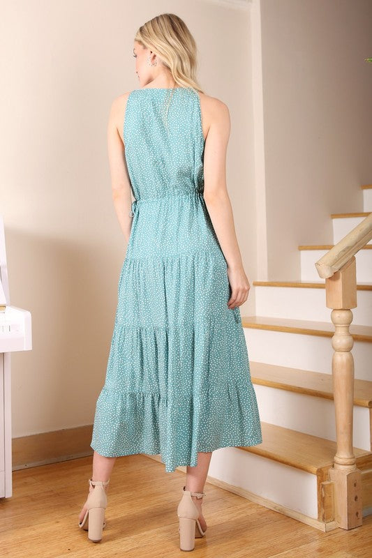 Tiered V-Neck Dress Womens Dresses   