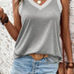 V-Neck Wide Strap Tank  Dark Gray S 