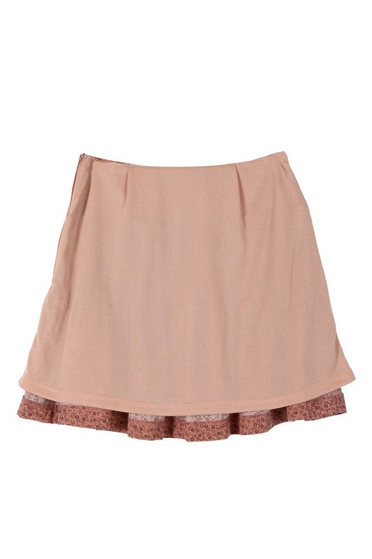 Floral smocked skirt Mini Skirt   