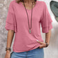 V-Neck Half Sleeve Blouse Womens Tops   