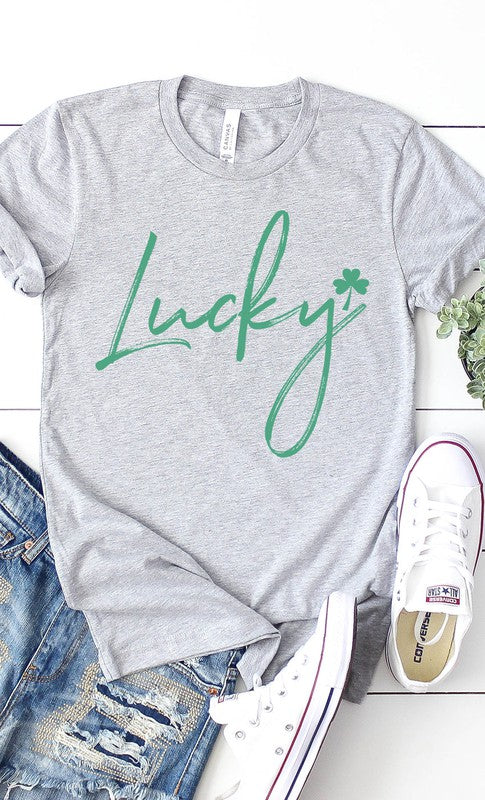 Retro Lucky Graphic Tee Womens Graphic T-shirt Athletic Heather S 