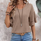 V-Neck Half Sleeve Blouse Womens Tops   