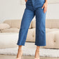 RFM Crop Chloe Tummy Control High Waist Raw Hem Jeans Denim   