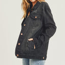 RISEN Distressed Long Sleeve Denim Jacket