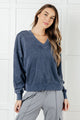 Rep Ready Mineral Wash French Terry Pullover in Blue Athleisure