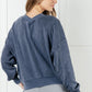 Rep Ready Mineral Wash French Terry Pullover in Blue Athleisure