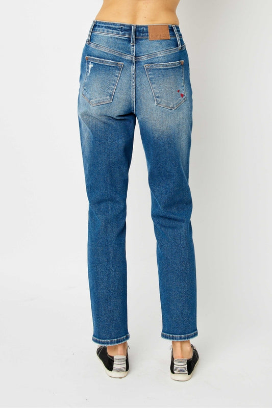 Judy Blue Distressed Slim Jeans Womens Jeans   