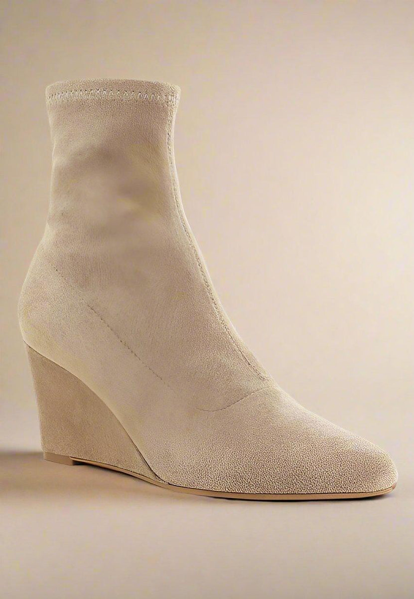 Yara Microfiber Wedge Sock Boots - Three Mad Hatters Mercantile 