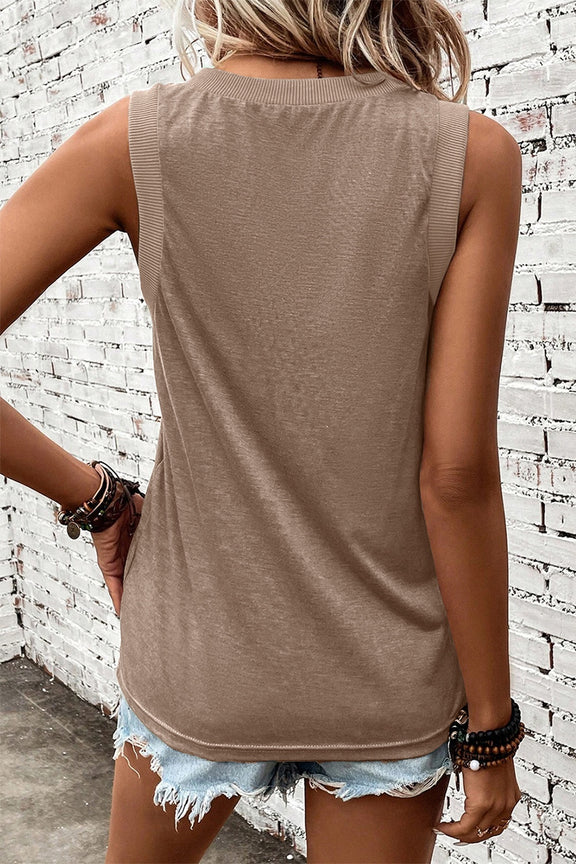 V-Neck Wide Strap Tank    