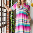 Heimish Striped Short Sleeve Mini Tee Dress Plus Size