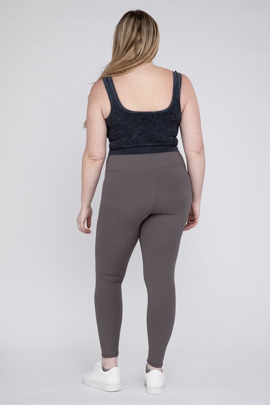 Plus V Waist Full Length Leggings    