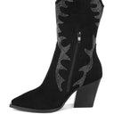 Rambler Rhinestones Embellished Calf Boots