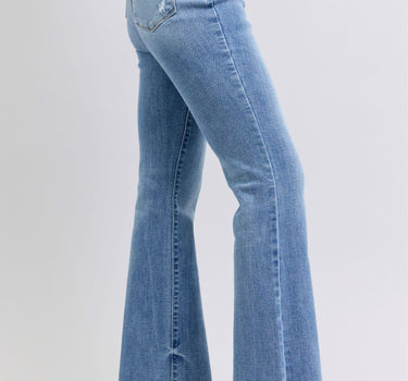 Judy Blue Raw Hem High Rise Bootcut Jeans