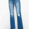 Bytos Raw Hem Distressed High Rise Bootcut Jeans