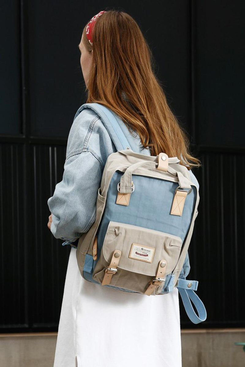 Himawari Contrast Waterproof Nylon Backpack Bag - Three Mad Hatters Mercantile 
